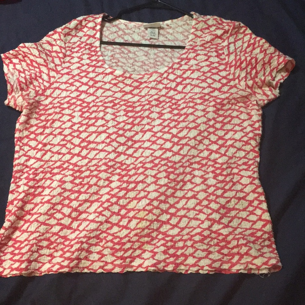 X-Large Pink and White Shirt